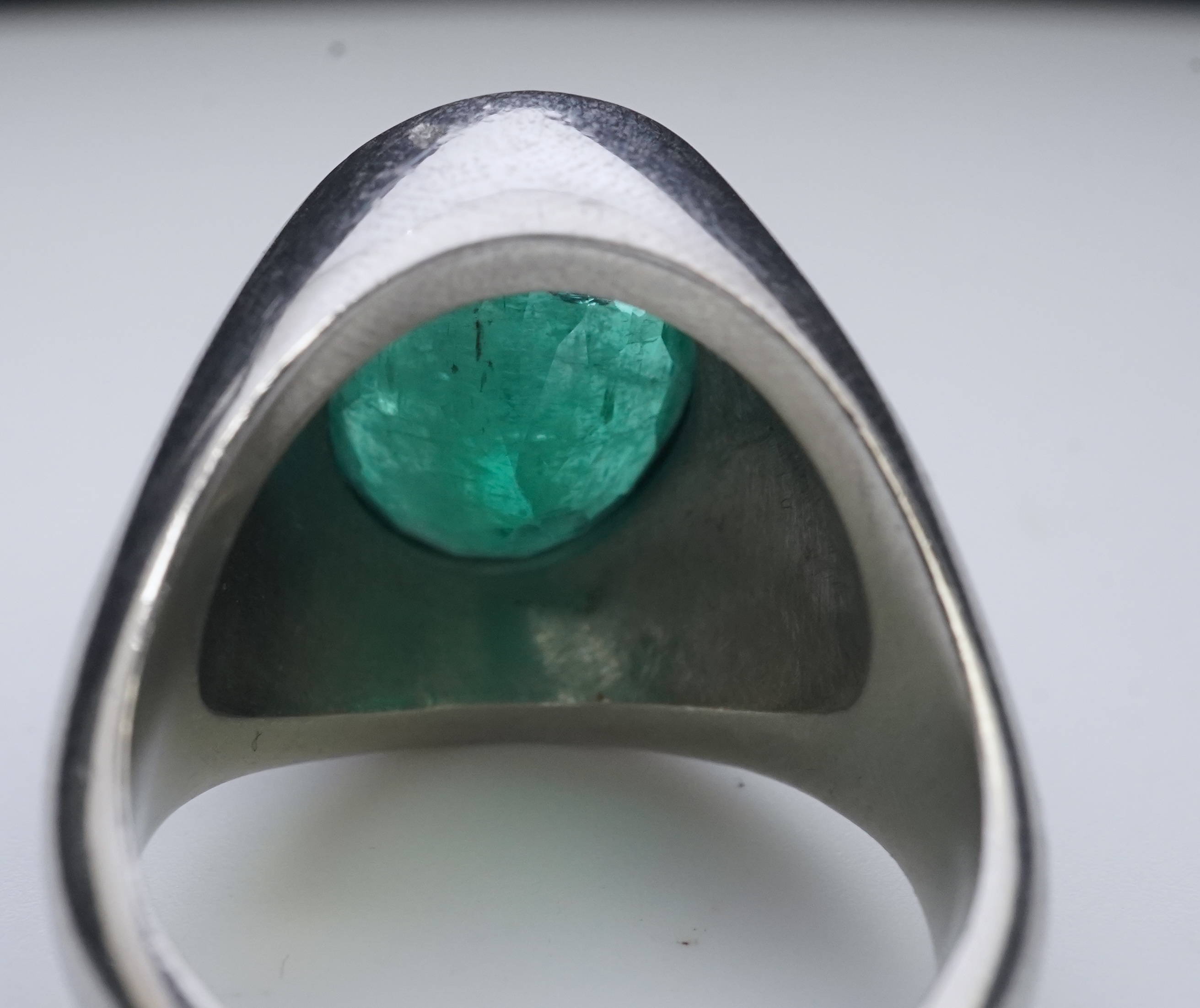 An emerald signet ring